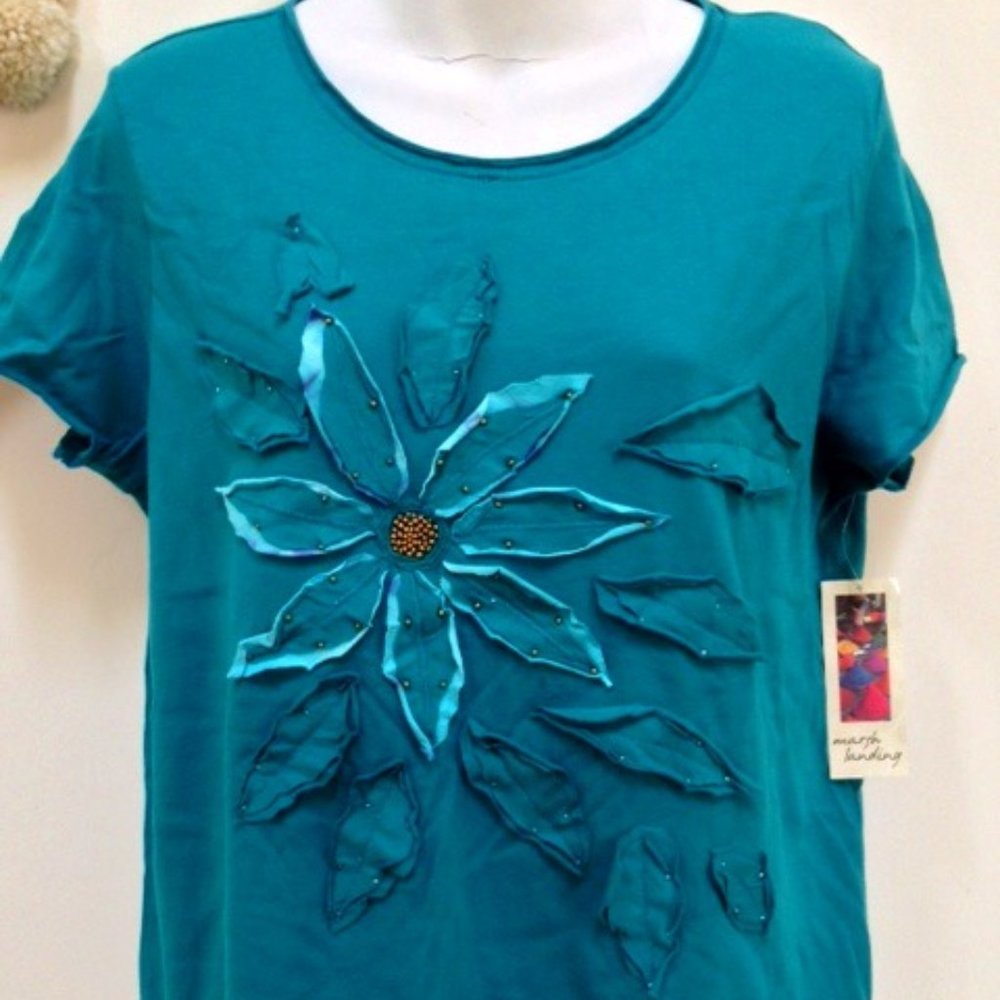 Marsh Landing Top, Size M, 100% Cotton, Exclusive of decoration